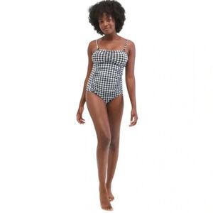 Motherhood “Bounce Back” PostPartum Compression Nursing Gingham Swimsuit Large